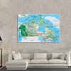 Canada Physical Map Wall Art Poster for Classroom Living Room Decor Geography Educational Hanging Picture Study Room Office Map