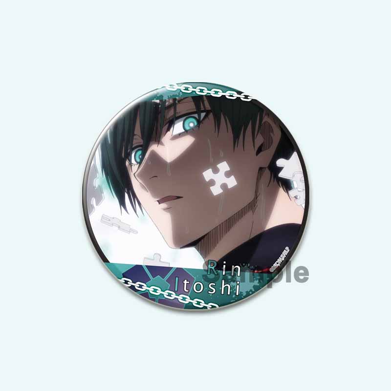 32/44/58 мм синяя брошь с HD-принтом, значок в виде аниме-фигурки из мультфильма Hyoma Chigirl Seishiro Nagi, круглые броши-булавки на лацкан, ювелирные изделия в подарок