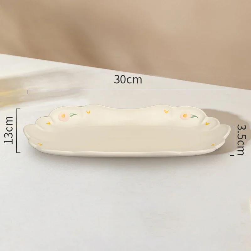 Ретро Цветочная Керамическая Тарелка Модная Креативная Вкусная Суповая Чаша Домашняя Послеобеденная Чашка Десерт Фруктовые Тарелки Изысканная Рыбная Тарелка