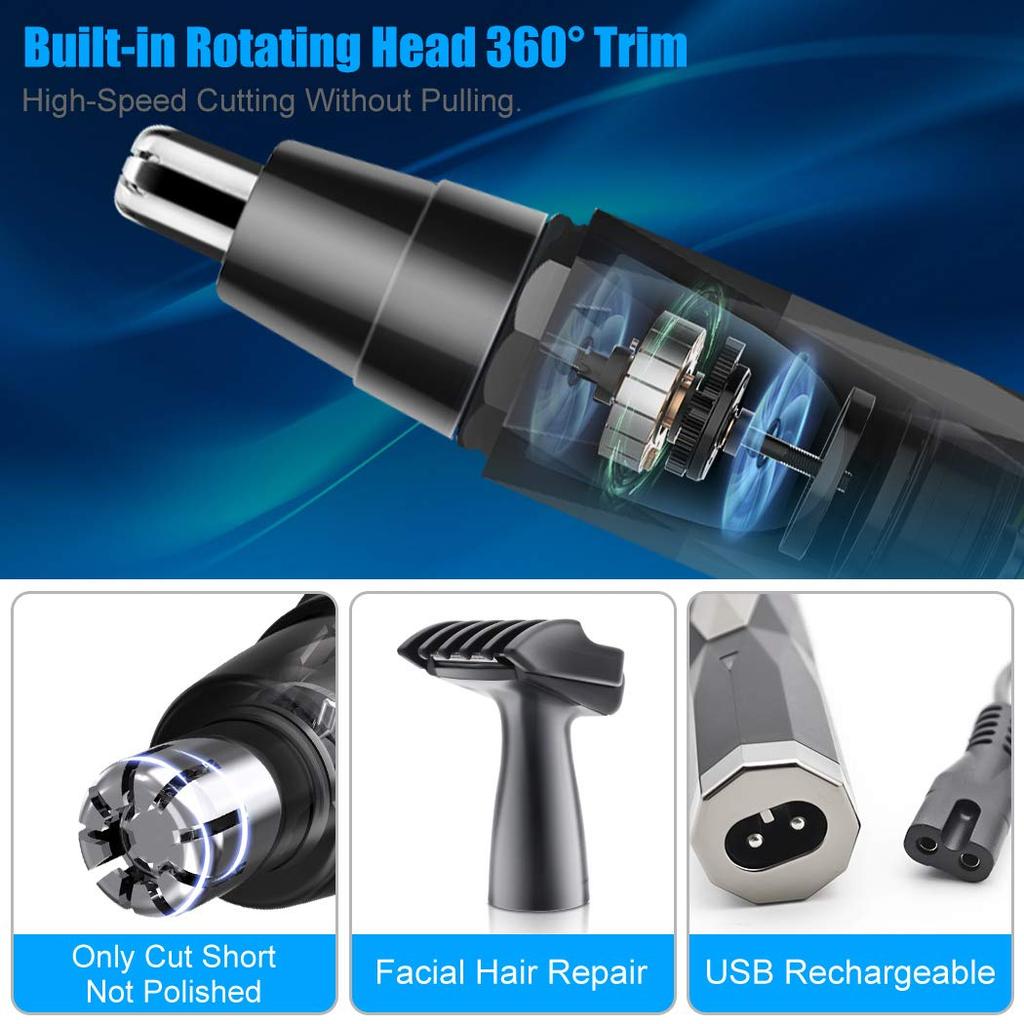 Trimmer Set Nose  Ear Hair Trimmer for  Men and Women Rechargeable Painless Nose Hair Remover