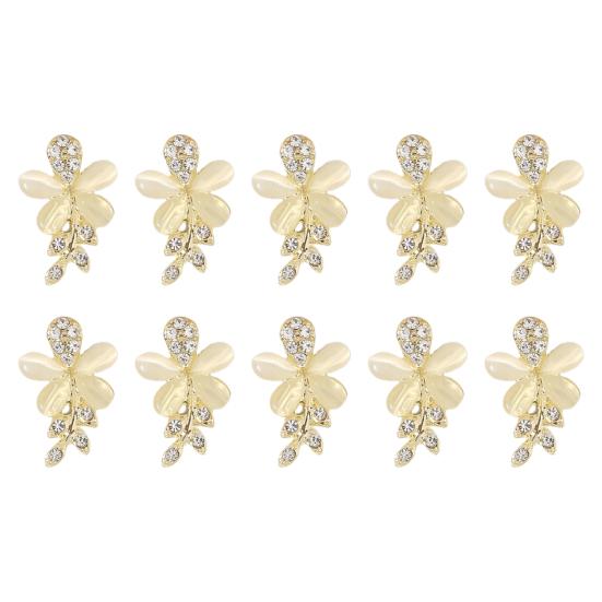 10Pcs Manicure Decor Three-dimensional Shining Stunning Visual Effect DIY Alloy Butterfly Heart Water Drop Garland Nail Charm Nail Salon Supply