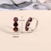Bolaijewelry Simple Design Natural Garnet Ring Earrings Jewelry Set 925 Sterling Silver Fashion Women's Fine Jewelry