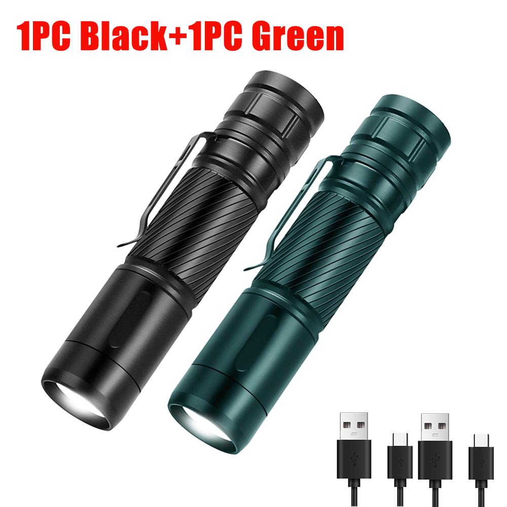1000LM Mini LED Flashlight Rechargeable with 1500mAh Battery Pen Clip Waterproof Torch Portable Camping Fishing Gift Lantern