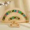 Folding Fan Wood Spanish Fan for Dancing Printing Hand Folding Fan Home Decoration Ornaments Craft Gifts for Guest
