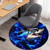 1PC Electric Shark Round Chair mat Area Rug - Non-Slip, Floor Mat for Office, Bedroom, and Indoor Decor -Gift D1127243