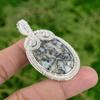 925 Sterling Silver Oval Natural Maligano Jasper Wire Wrapped Pendant Jewelry