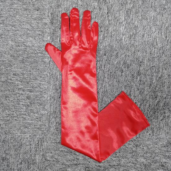 1 пара гладких атласных длинных перчаток, шелковистый материал, маскарадные перчатки, аксессуары для свадебного платья для фотосессии