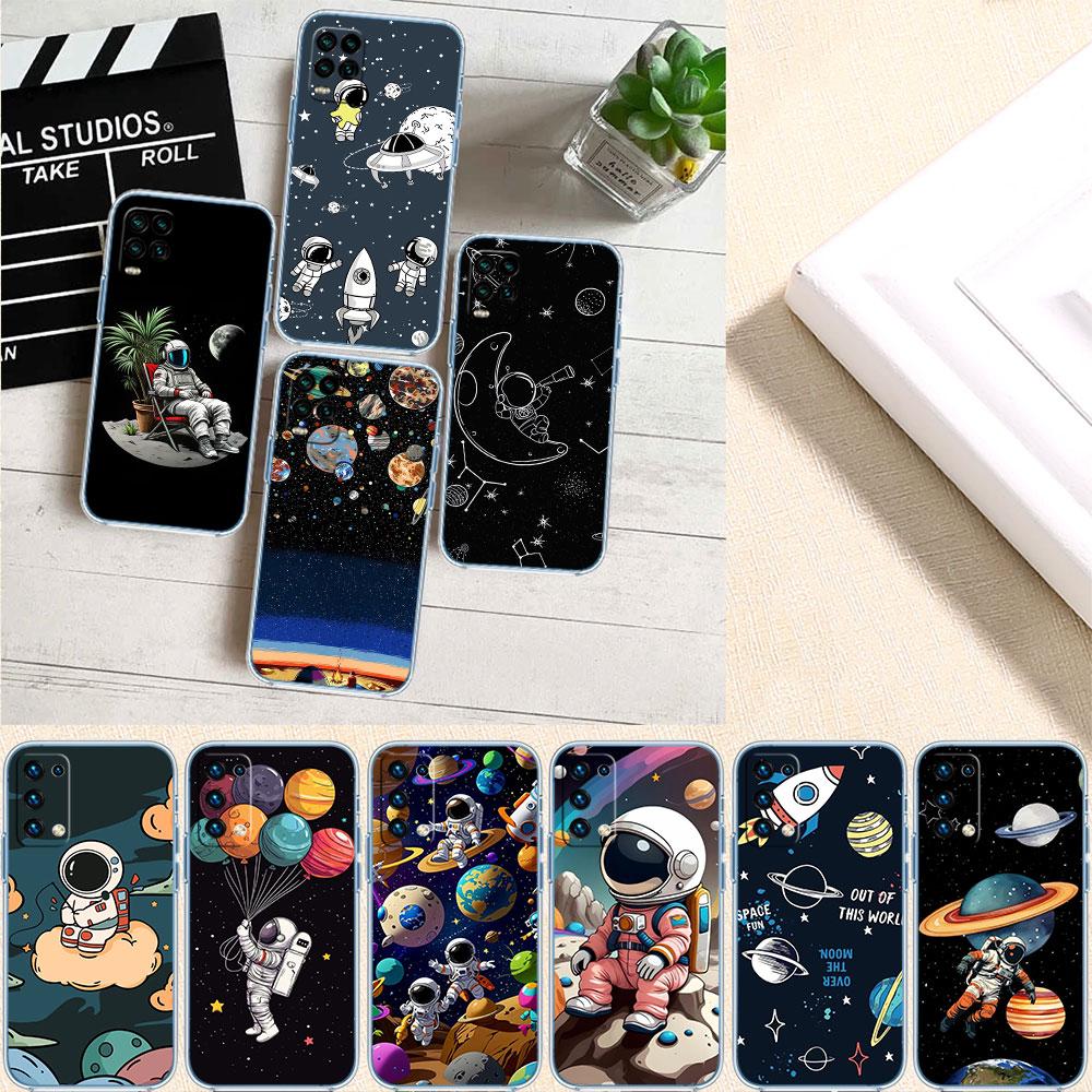 CJ12 Astronaut Space Moon Case for Motorola Moto E13 E15 E20 E22 E22I E22S E30 E32 E40 E7 E7I G Plus Power Play Stylus G22 G14