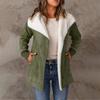 Women's Casual Solid Color Loose Plush Large Lapel Jacket With Pockets