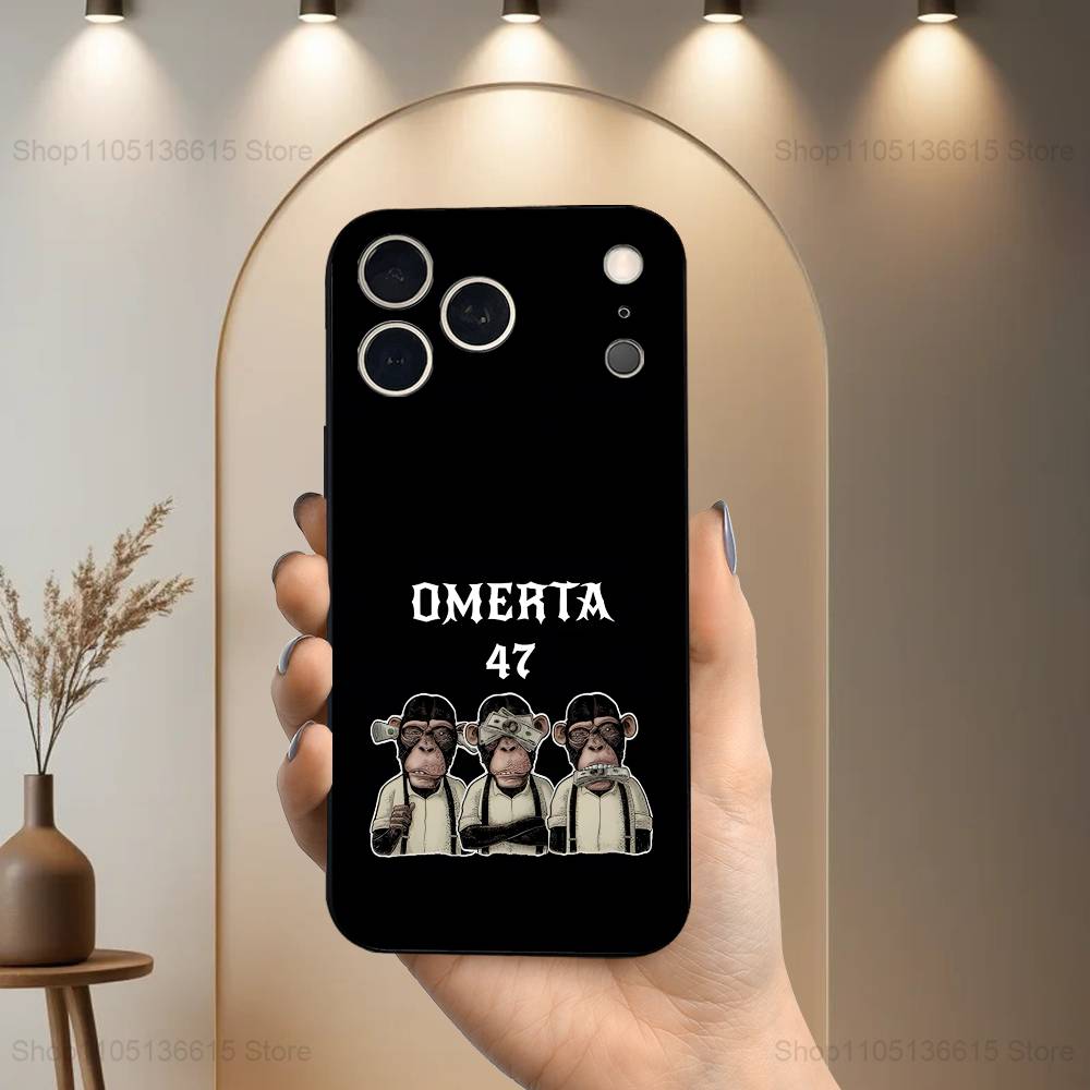 Singer 47 O-Omerta M-Maes Phone Case For iPhone 17,16,15,14,13,12,11 Plus,Pro Max,XS,X,XR,SE,Mini,8,7,Soft Silicone Black Cover