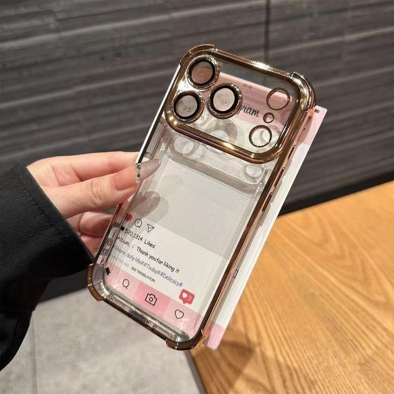 Роскошный прозрачный чехол с четырьмя углами для телефона Vivo Y21 Y21S Y20A Y20T Y20S Y19S Y19 Y18E Y17S Y16 Y15S Y12A Y3 с гальваническим покрытием рамки