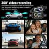 360° видеорегистратор для автомобиля с 4 объективами, WiFi-приложение, 1080P, 4-канальный видеорегистратор, камера салона и заднего вида