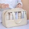 Косметичка большой емкости, водонепроницаемая, прозрачная, из ПВХ, с портативной ручкой, на молнии, пылезащитная, многофункциональная, дорожная, косметичка, косметичка-органайзер, чехол