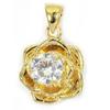 [P2504] - Gold Plated Pendant 'Flora' White Gold - 12 Mm