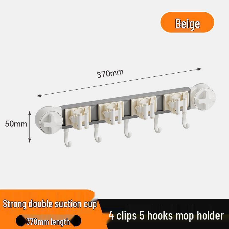 Настенный держатель для швабры и метлы на присосках - Без сверления, Роскошное хранение