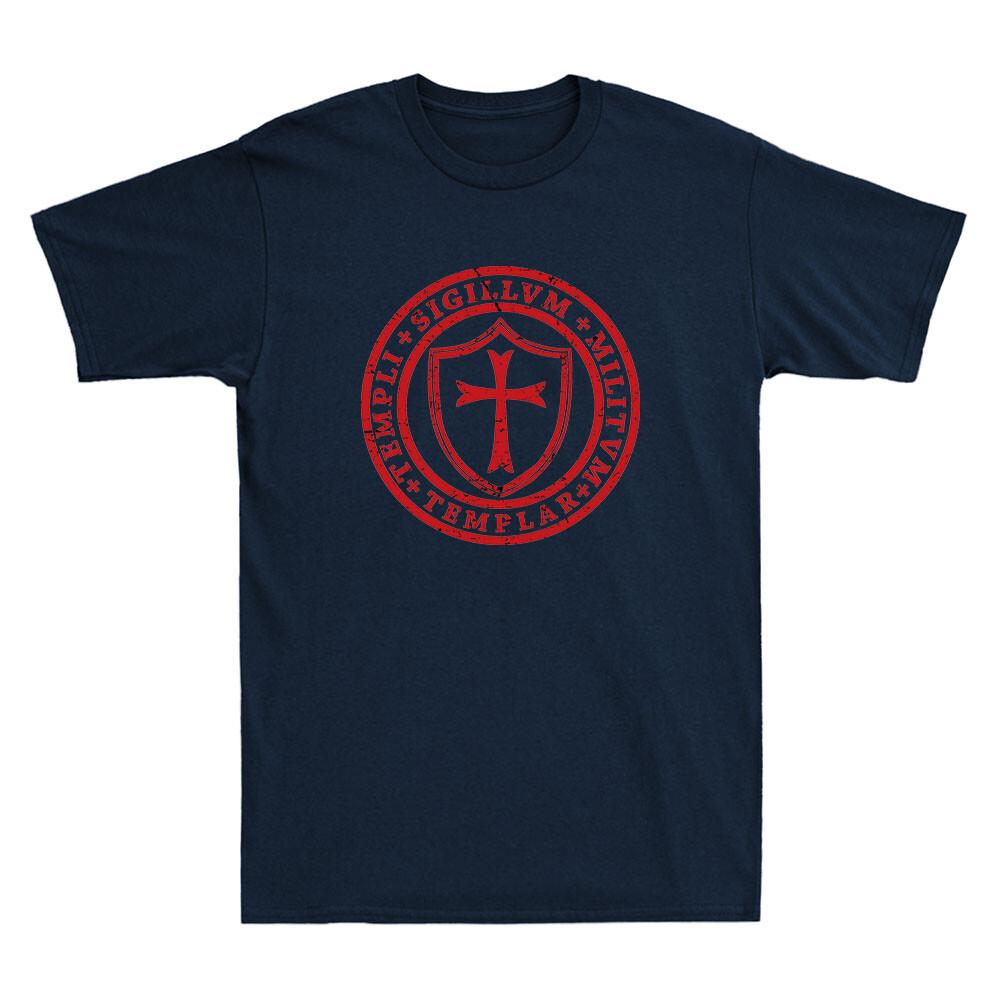 Distressed Knights Templar Cross Seal Of Soldiers Graphic Vintage Unisexs Tshirt