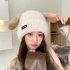 Puppy Ears Knitted Baotou Hat Female Winter Cute Plush Windproof Warm Ear Protection Knitted Hat