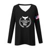 Women's Fashion Casual Long Sleeve Halloween Printed V-Neck Top