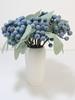 12Pcs Lifelike Fruits Artificial Blueberry with Stems Fake Blueberries Artificial Berries DIY Bridal Bouquet for Home Wedding Kitchen Party Decoration