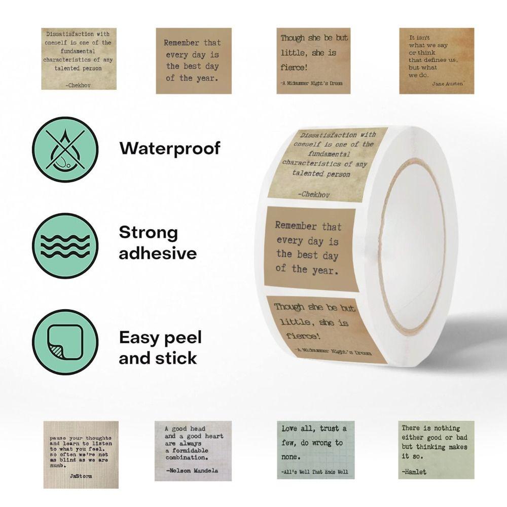 500 шт. с наклейкой Word Bookish, канцелярские наклейки для украшения, для школьников, учителей и детей