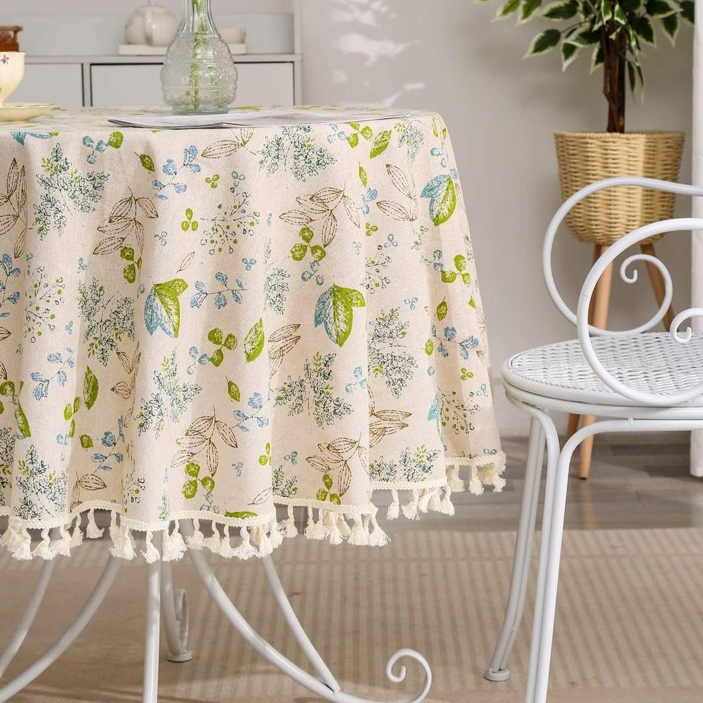 Dining Table Fabric Round Table Retro Floral Cover Towel Restaurant Round Table Table Cover Cloth Direct Supply