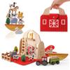 Children Montessori Toy Farm House Model Farmer Cow Hen Duck Poultry Animal Set Wooden Stacking Game Kids Educational Toy Gifts
