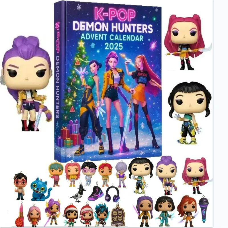 %Аниме Фильм K-pop Охотники на демонов Адвент-календарь Huntrix Руми Мира Зои Саджа Мальчики Нелепый Тигр Рождественские украшения Новогодний подарок