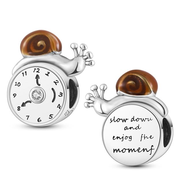 Fit Bracelet Inlaid Zircon Beads Charms 925 Sterling Silver Heart -Shape Colorful Dangle Pendants Bangle Jewelry