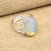 Gorgeous Milky Opal Gemstone 925 Sterling Silver Handmade Lovely Ring Jewelry For Her