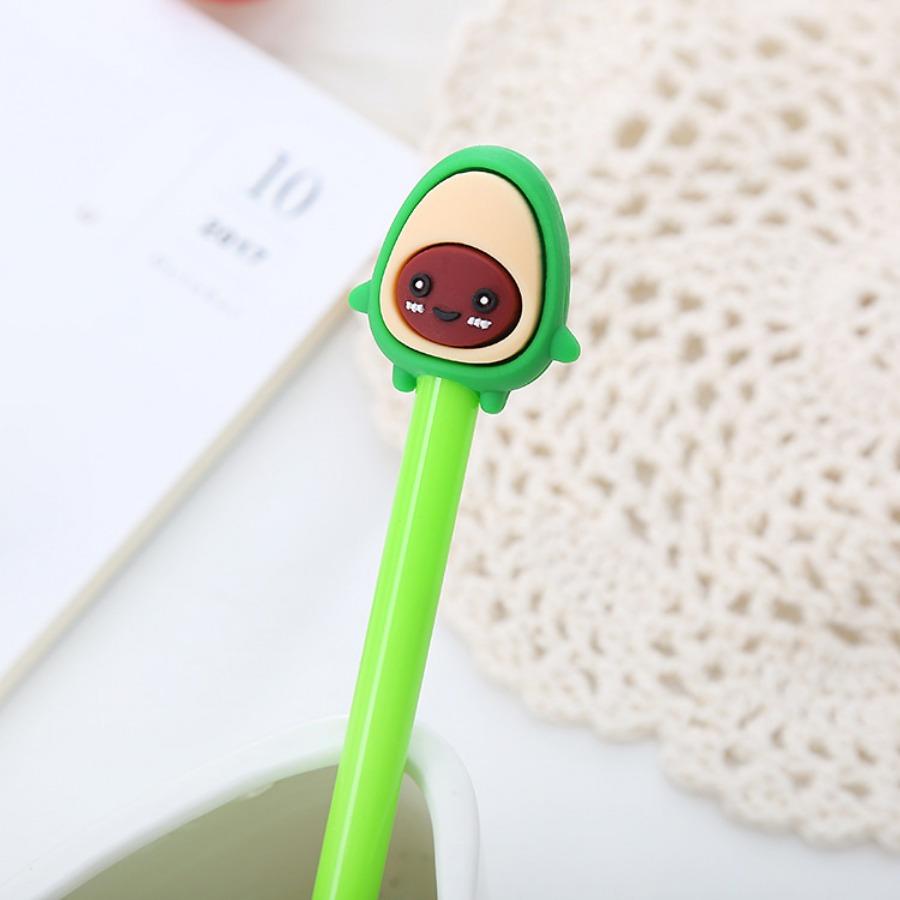 10pcs 0.5mm Creative Avocado Shaped Gel Pen Cute Pen Cartoon Stationery Office Supplies Water-based Signature Pen