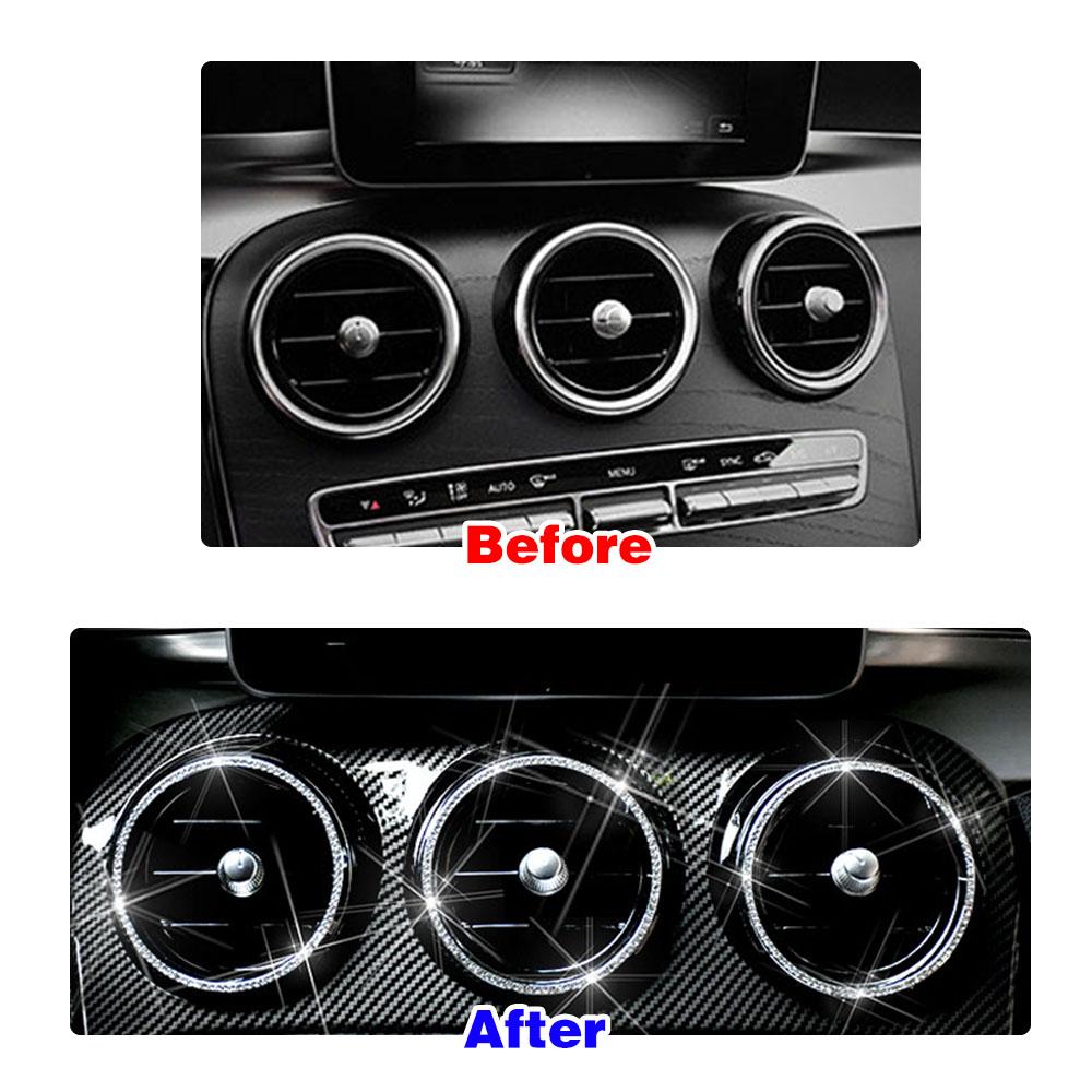 Для Mercedes Benz C Class W205 2015-2018 украшение центральной консоли ремонт кольцо с кристаллами и бриллиантами отделка внутренние молдинги