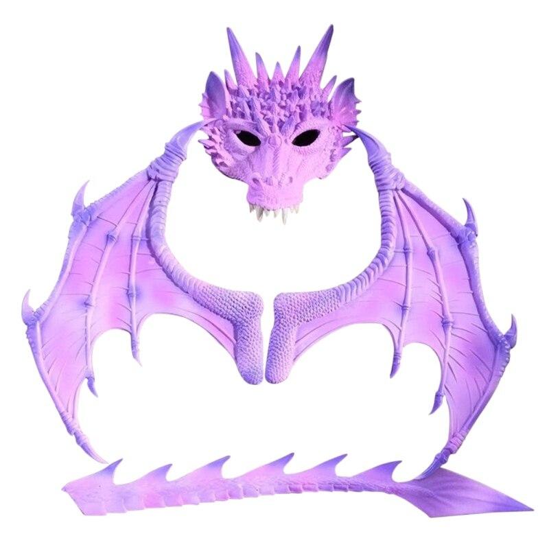 Three-Piece Dragon Cosplay Props Wing And Tail Children's Halloween Costume Party Decorations Set