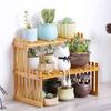 Wood Shelf Plants Holder Pot Organizer Storage Rack Stand Bookshelf Balcony Bay Window Plant Flower Rack Flower Pot Shelves