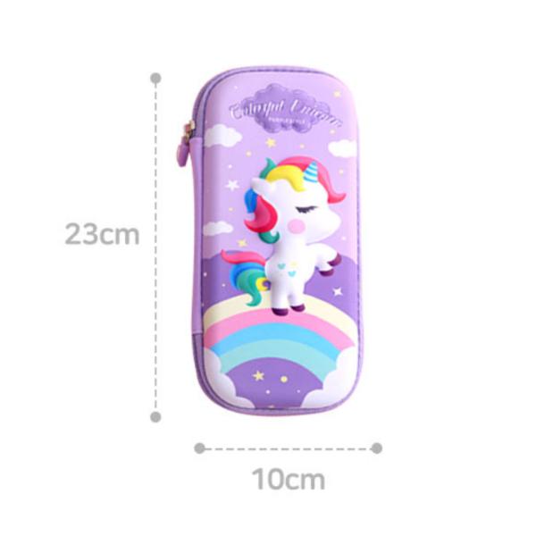 Young Art EVA 3D Pencil Case Pouch, Purple Unicorn, 1 Piece