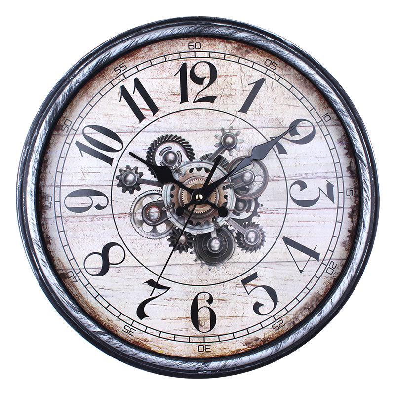 Retro Creative Wall Clock Silent Clock Home Living Room Modern Simple Creative Round Decorative Table