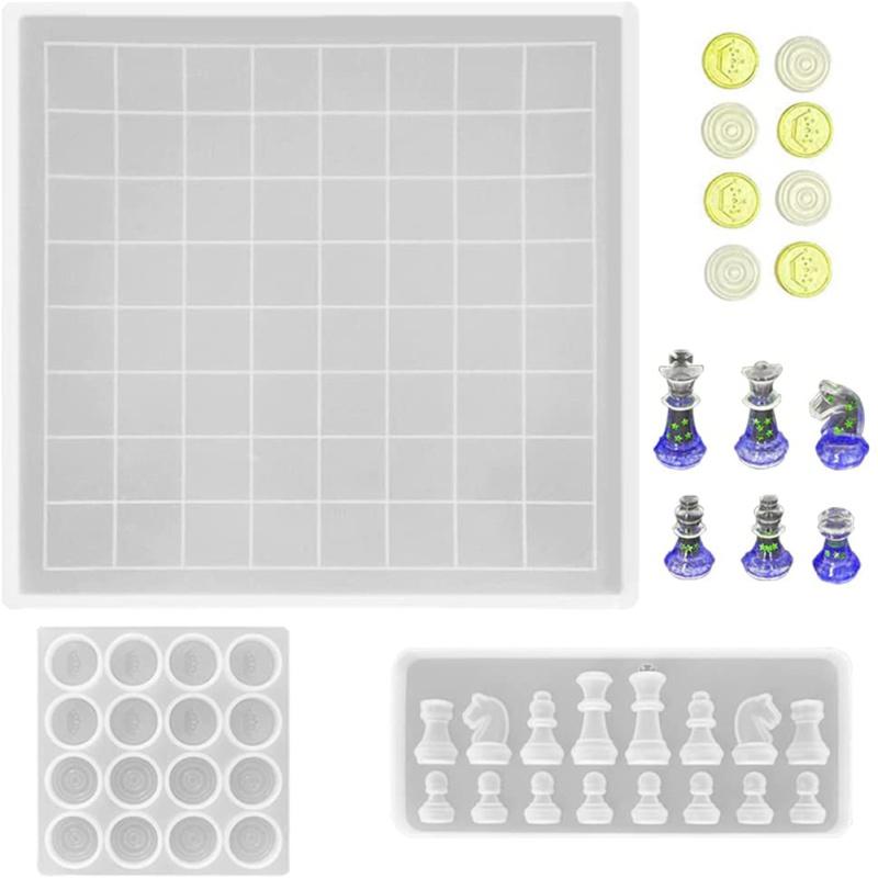 3 шт./компл. силиконовые 3D шахматные/шахматные формы, набор портативных полноразмерных форм для настольной игры, искусство «сделай сам»