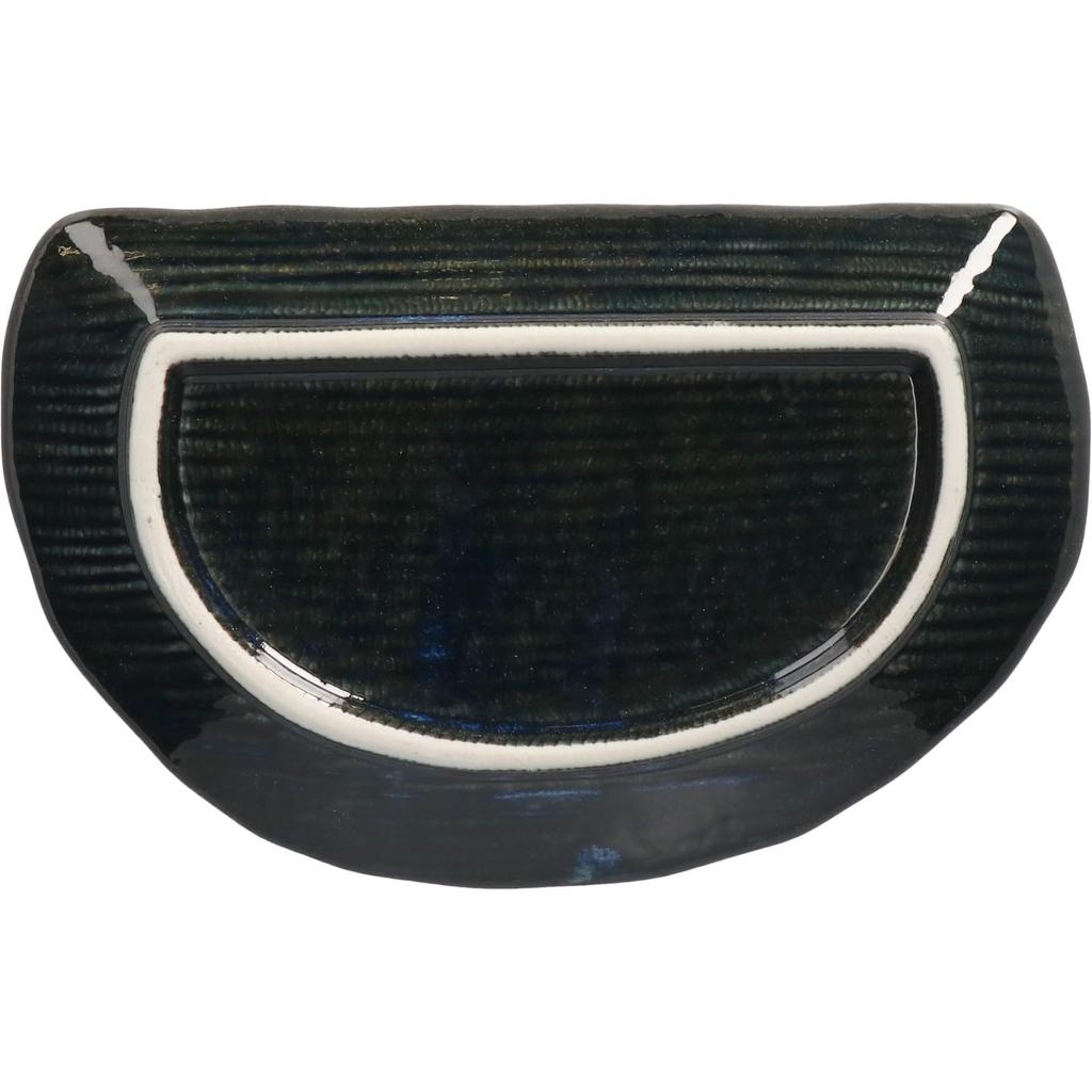 Тарелка Мино, Длинная тарелка, Тарелка в форме полумесяца, Прибл.. 21 x 13 см, Можно мыть в посудомоечной машине, Можно использовать в микроволновой печи, Новый Аваюки, Сделано в Японии 132-0510