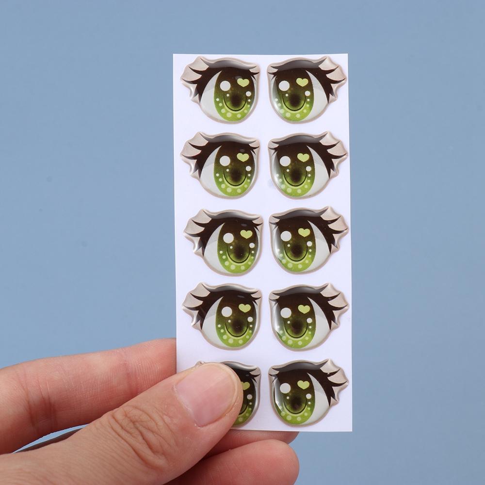 Anime Figurine Doll Cartoon Eyes Stickers Clay Decals Love Cute Sticker Face Organ Paster