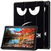 PU Leather Trifold Stand Cover Auto Wake/Sleep Folio Protective Case Hard Shell Stand Cover for All-New  Fire HD 10 Tablet