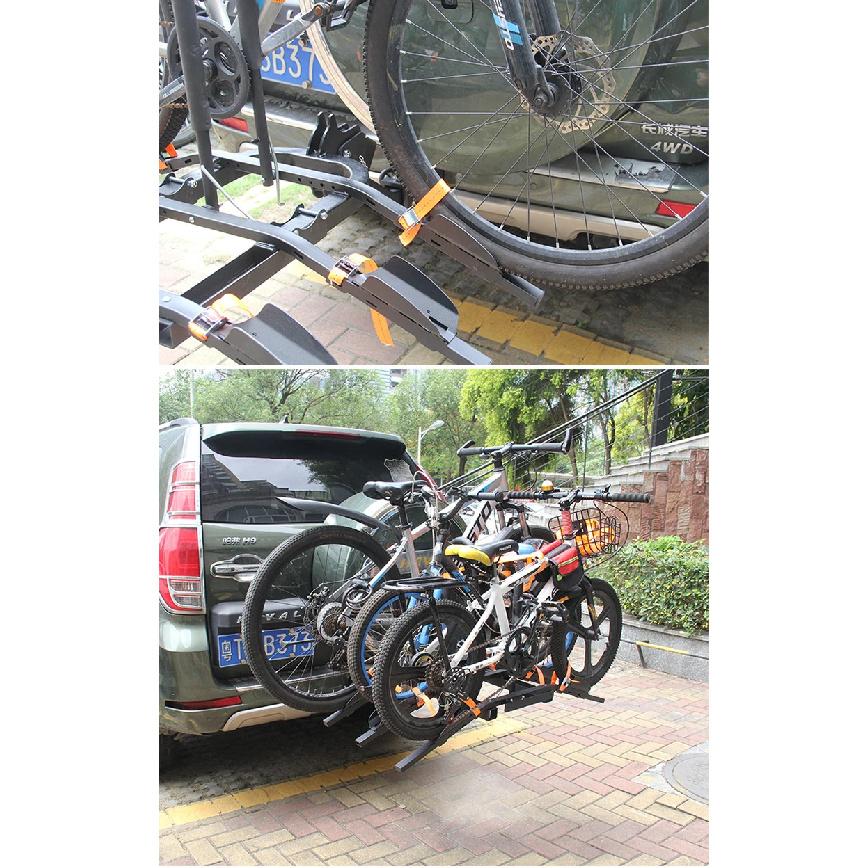 Trailer Hitch Mount Bike Rack 3-Bike Platform Style 100kg Max Capacity for 2-inch Receiver Bike Carrier for Car