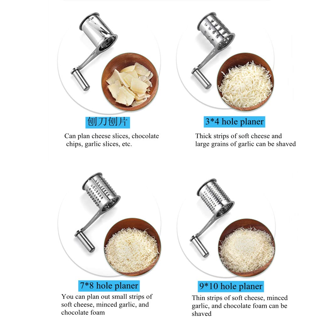 Grater Multifunctional Kitchen Craft Rotary Stainless Steel Cheese Grater 1 Drums Shred Tool Shredder Grinder