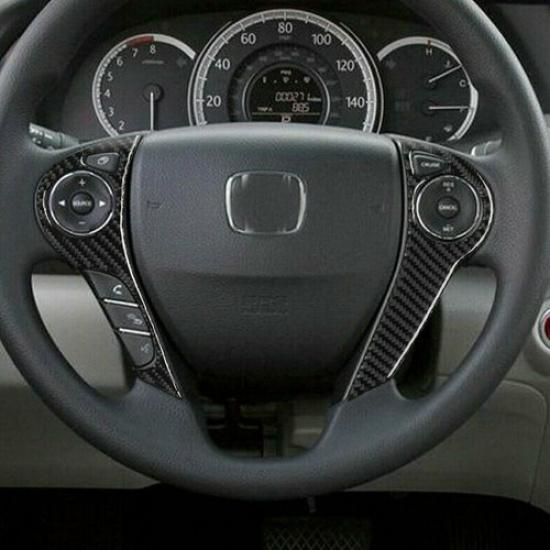 For Honda Accord 2013-2017 Type B Carbon Fiber Steering Wheel Trim Button Cover