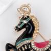 Cute Enamel Horse Brooch Rhinestone Horse Lapel Pin Alloy Animal Brooch Pin Outfit Accessory for Coats Scarves Bags