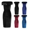 Sumer Evening Dress Off Shoulder Strapless Velvet Skinny Sheath Solid Color Sleeveless Backless Cocktail Party Prom Midi Dress
