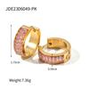 Colorful Enamel Stainless Steel Round Studs Earrings 2023 Stylish Charm Fashion Jewelry Women