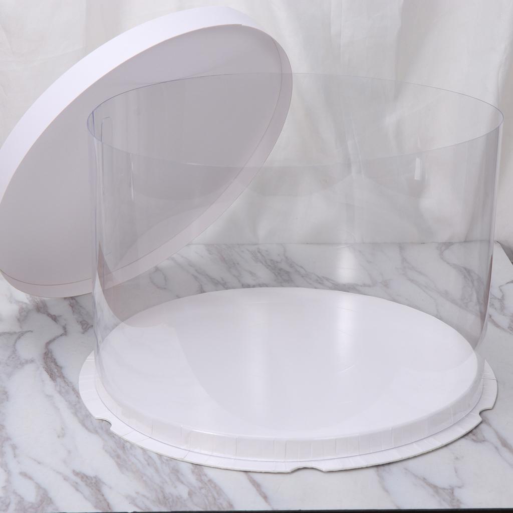 Пластиковая прозрачная коробка для торта, круглая упаковка для торта, коробки-органайзер для домашнего магазина десертов (белый цвет)