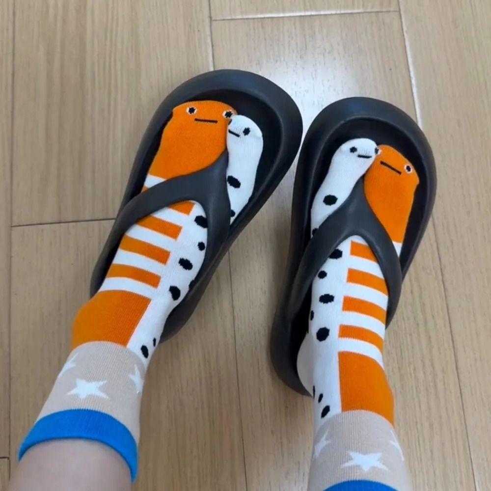 1pair Breathable Short Socks Casual Fish Pattern Socks Fashion Tabi Socks Daily Wear