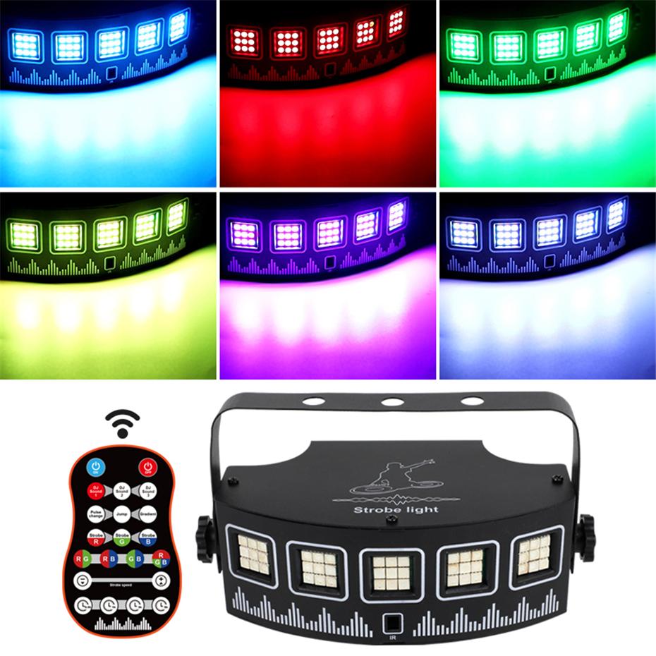 Звуковая активация RGB Дискотека Светодиодный стробоскоп Музыкальный клуб Бар Вспышка Светодиодное освещение сцены
