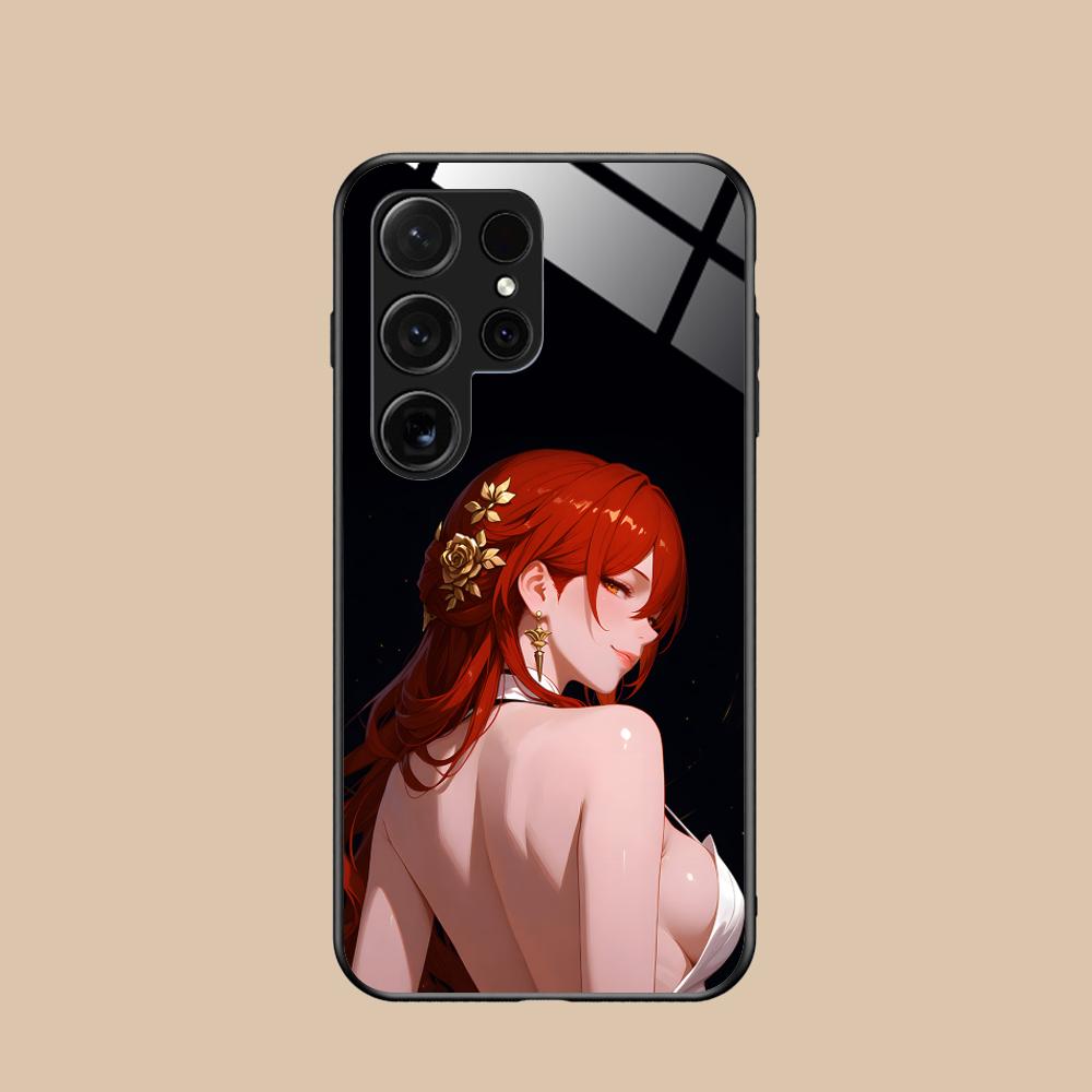 Стеклянный чехол HSR Himeko для мобильного телефона Samsung Galaxy S26 S25 S24 S23 S22 S21 S20 Note20 Plus FE Ultra Цветная крышка