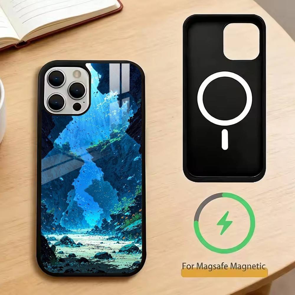 The Underwater World Texture Phone Case For iPhone17,16,15,14,13,12,11 Plus,Pro Magnetic with Magsafe Wireless Charging